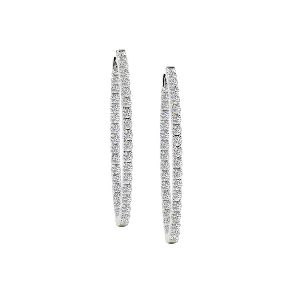 Anuket Giant Hoop Diamond Earrings in White Gold