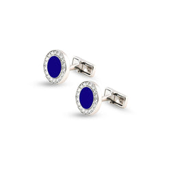 Zeus Diamond and Lapis Cufflinks