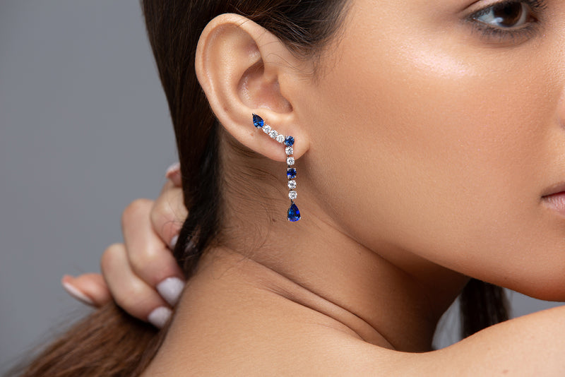Andraste Diamond and Blue Sapphire Earrings