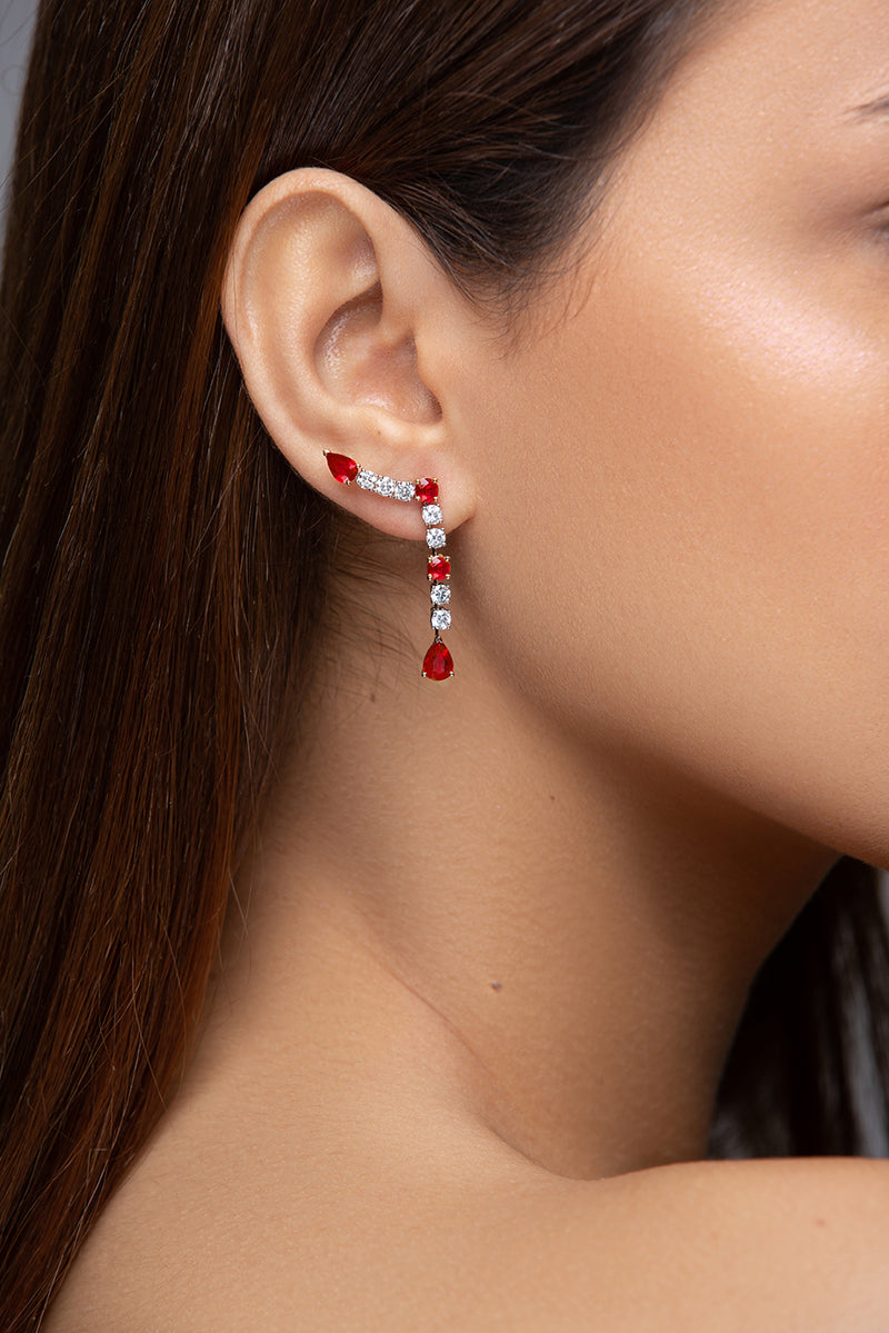 Andraste Diamond and Ruby Earrings