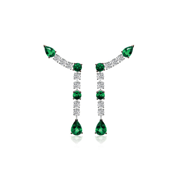 Andraste Diamond and Emerald Earrings