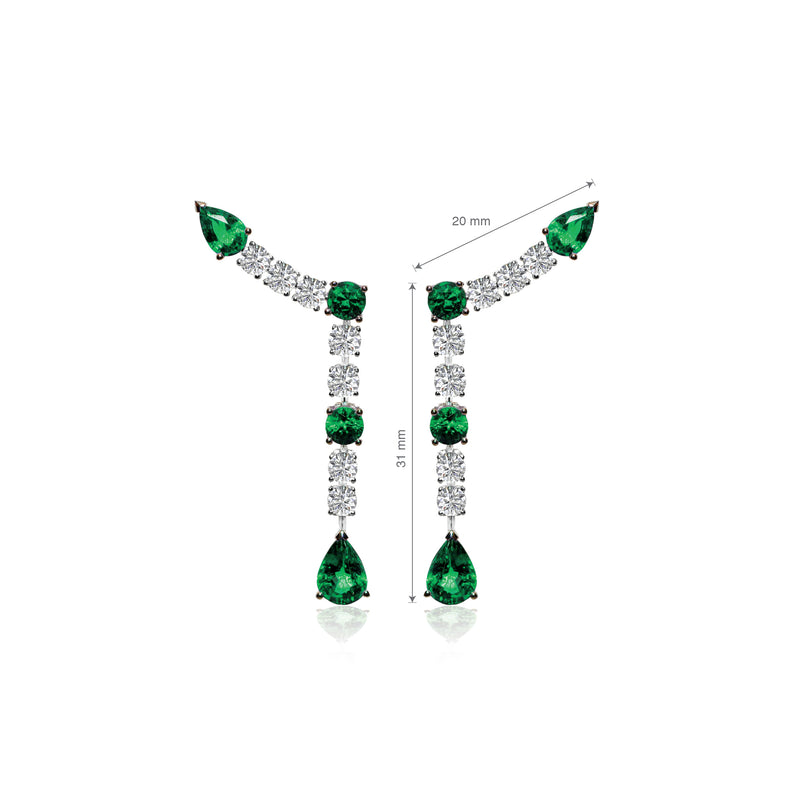 Andraste Diamond and Emerald Earrings