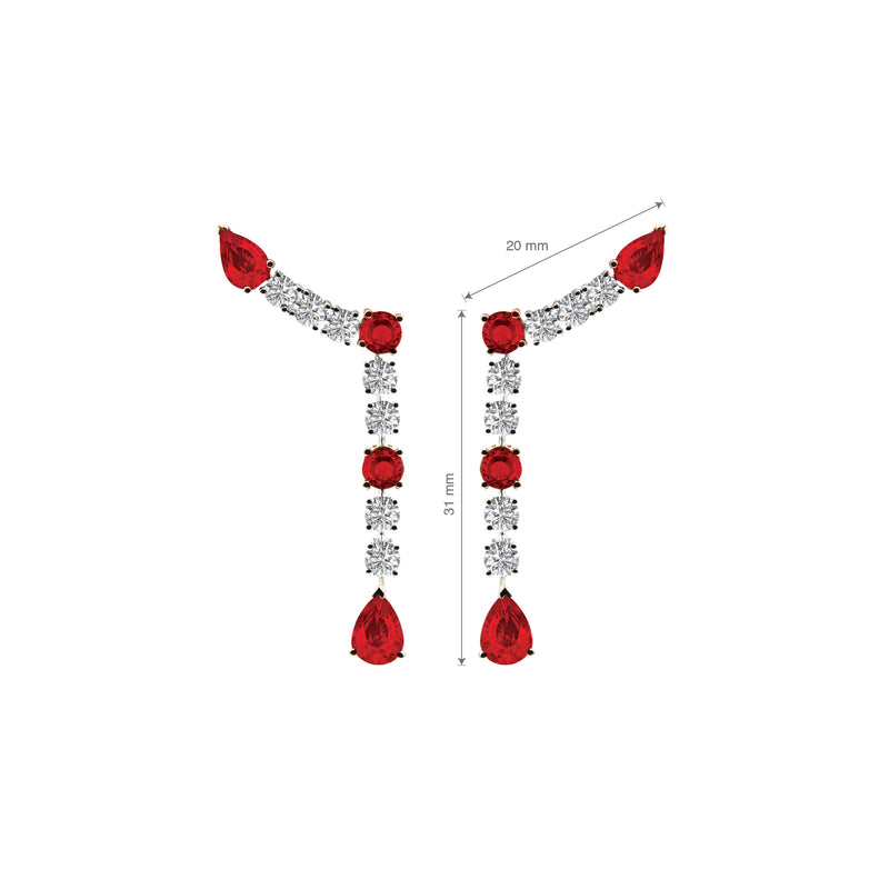 Andraste Diamond and Ruby Earrings