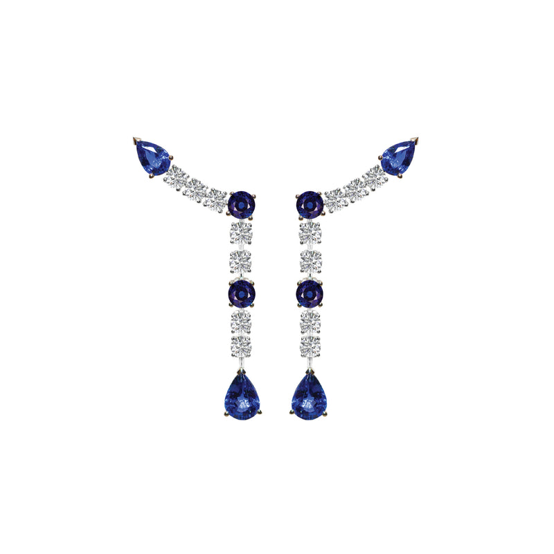 Andraste Diamond and Blue Sapphire Earrings