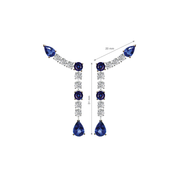 Andraste Diamond and Blue Sapphire Earrings