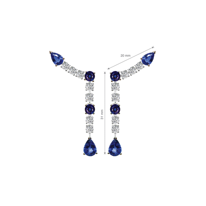 Andraste Diamond and Blue Sapphire Earrings