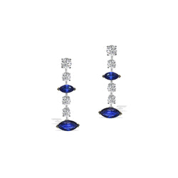 Selene Diamond and Blue Sapphire Earrings