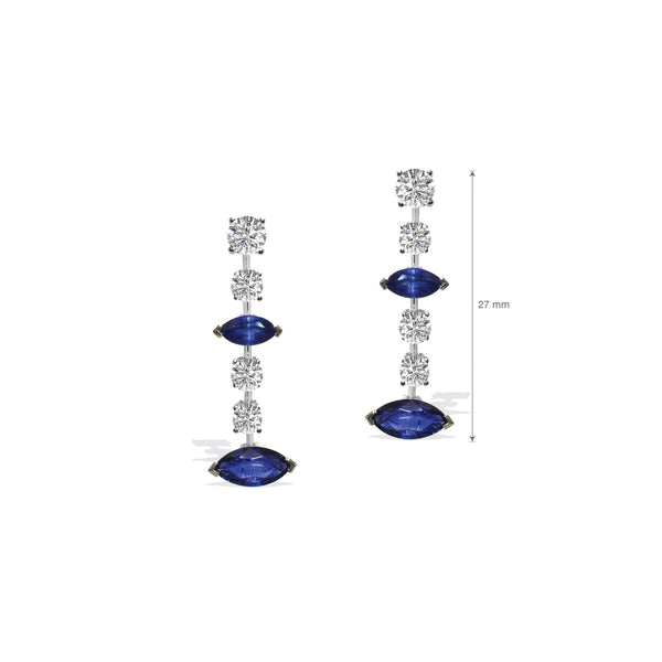 Selene Diamond and Blue Sapphire Earrings