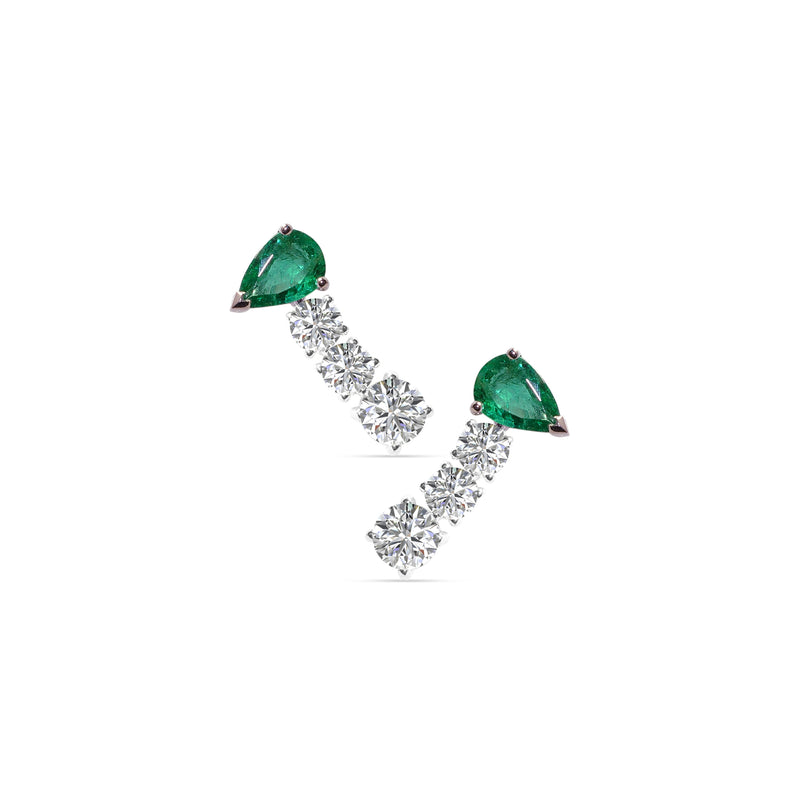 Ariadne Diamond and Emerald Earrings
