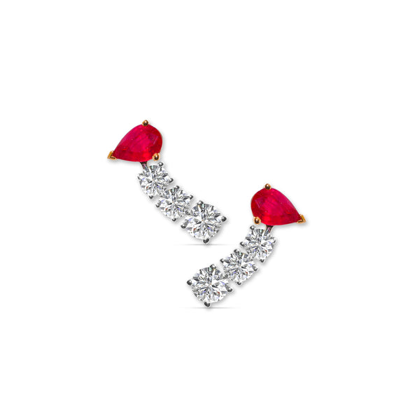 Ariadne Diamond and Ruby Earrings
